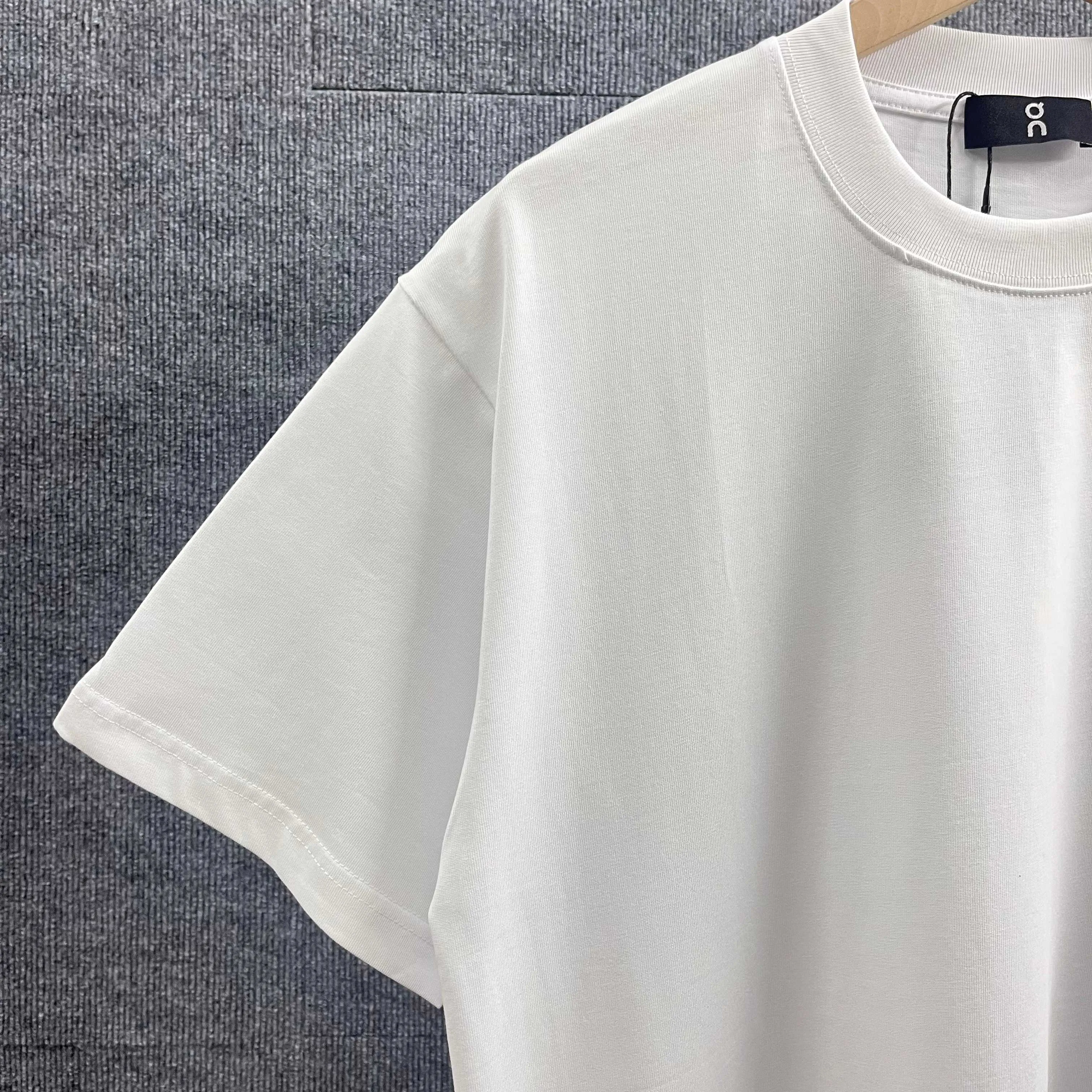 On running Series 2026 Spring and Summer New Arrival Classic simple letter totem embroidery process logo double yarn custom plain cotton fabric short-sleeved T-shirt men and women Same Style Color: Black White Wine Red Gray Apricot Size: S (90-130 pounds) M (120-150 pounds) L (140-165 pounds) XL (160-180 pounds) XXL (180 kilograms)